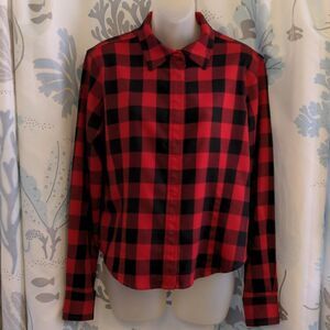 2 for $20 Jones New York Buffalo Plaid Red + Black Shirt Size L